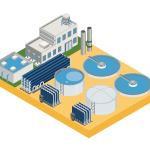 medium and large sewage treatment plant icon